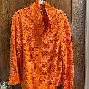 Talbots Bright Orange Knit Sweater